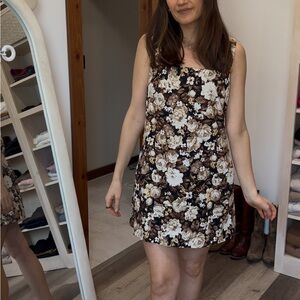 Abercrombie & Fitch Brown Floral Mini Dress